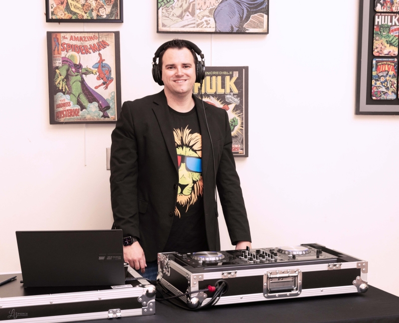 DJ Mario Lambert with his equipment